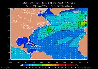 US Navy Weather. Na Kanarach płasko, a w Irlandii fale do kilku metrów